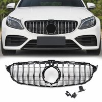 Silberner Frontgrill mit Kameraöffnung für Mercedes C-Klasse W205 2019-2021