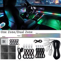 18 in 1 Atmosphere Lamp Kit RGB Symphony Streamer 213 Color Acrylic Strip Rainbow Led Car Ambient Lights 12V One Zone Dual Zone