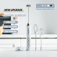 Electric Milk Frother Foam Maker Mixer Coffee Drink Frothing Wand USB3 In 1 Portable Rechargeable Handheld Foamer High Egg Speed
