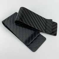 Wholsale Lightweight Slim 100% Carbon Fiber Money Clip 28mm Mini Card Clips Holder For Men