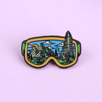 Cartoon Diving Goggles and Scenery Enamel Metal Funny Lapel Pins Brooches Badges Backpack Clothing Accessories Wholesale Jewelry