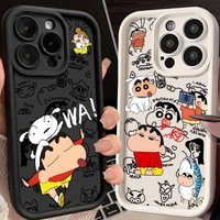 Phone Cover Case for iPhone 17 Pro Max 16 11 15 Plus 14 17Pro Air 12 Pro 13 Shark Crayon Shin Chan