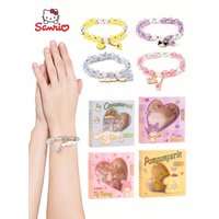 1pc Kuromi Cinnamoroll Mymelody Colorful Bracelet with Snowflake Bead Anime Cartoon Women Trendy 14+Jewelry