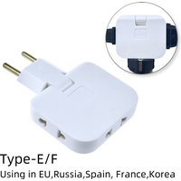 EU Plug 3 IN 1 Power Strip Multiprise 1 Convert 3 Extension Electrical Socket 180° Rotating Fulfillment Socket AC Adapter