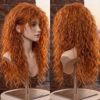 Ginger Human Hair Glueless 5x5 HD Lace Closure Wig Loose Curly Natural Hairline Full Lace Wigs 200Density Remy Peruvian Hair Wig