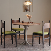 Runder Tisch aus massivem Holz, französischer Verhandlungstisch im antiken Stil, nordischer Retro-Stil, Couchtisch für Zuhause, kleine Wohnung, Restau