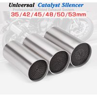 Silencieux d'échappement universel pour moto 35/42/45/48/50/53mm avec catalyseur et DB Killer pour réduction du bruit