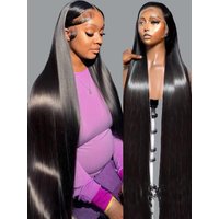 40 46 pouces 200 densité perruque frontale pour les femmes noires perruques brésiliennes cheveux humains 5x5 os droit HD Transparent dentelle avant perruques