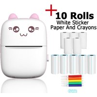 Portable Printer Bluetooth Connection Inkless Thermal Student Pocket Mini Label Printer School Office Supplies Stationery
