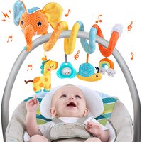 Car Seat Toys Infant Color Elephant Stroller Stretch Spiral Activity Baby Hanging Toys for Crib Mobile Newborn Sensory Toy Gifts