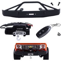 Modified Front Bumper With Winch Remote Controller Roof Light For FMS FCX24 K5 1/24 RC Crawler Car Upgrade Parts
