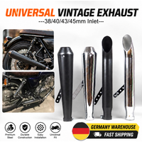38mm-45mm Universal Motorrad-Auspufftopf Retro Vintage Classic Galvanisierter Auspuff für Cafe Racer CG125 SR400 CB500 VT500 CM300 CM500 Bobber Chopper