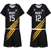 Summer Hinata Shoyo Black Jackal Volleyball Jersey T-shirt Pants Haikyuu Msby Black Jackals Cosplay Costume Jersey Sportswear