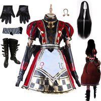 Alice: Madness Returns Cosplay Costume Updated Version Royal/Playing Cards Uniform Dress wig Outfit Party Role Play Clothing