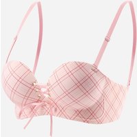 セクシーな Sek-sual'nyy Chic Pink Plaid Wireless Bra AA Cup Lift Shape Seamless U-Back Fashion Everyday Women’s Underwear BANERDANNI