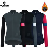 AliExpress YKYWBIKE Winter Fleece Women's Long Sleeve Cycling Jersey Top Road Bike Keep Warm Sports Clothing Women Pro Cycling Jacket