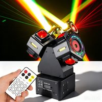 Dual-Head Mini Moving Head Light 120W LED Laser Strobe DMX512 Sound Activated Stage Lighting for Party DJ Bar Wedding Club Show