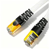 ROVLL Cat6A Flat Braided FTP Ethernet Cable RJ45 Network LAN Patch Cord 10Gbps Shielded Cable for Router PC Laptop PS5 Xbox