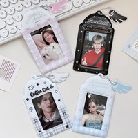 PVC Card Holder Angel Wings Card Case Cute 1 Inch Photocard ID Storage Protector Display Card Sleeve