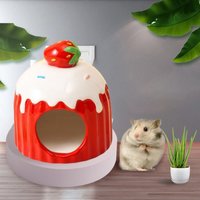 Pet Products Ceramic Hamster Nest Cake Shaped Cute Pet Small House Creative Cooling Hamster Bed Bird