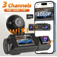 Triple Lens WIFI APP Car DVR 2/3 Channel Dash Cam for Cars HD 1080P Video Recorder Car DVR Black Box car electronics