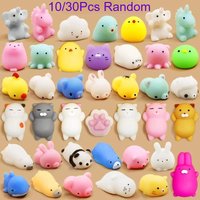 10/30PCS Kawaii Animal Squishy Toys For Kids Anti-stress Squeeze Toys Stress Relief Decompression Toys Party Favors For Birthday