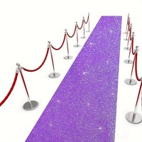 Purple glitter carpet, suitable for outdoor or indoor weddings and garden parties, festivals, ceremonies