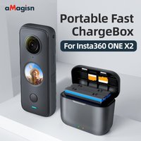 Charge Adapter USB Type C Portable Battery Storage Charger Mini Lightweight Compartment Accessories for Insta360 One X2 Battery