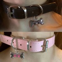Sweet Cool PU Leather necklace Collar Chain Gothic Punk Dog Claw Bone Charms Choker Necklace Trendy Y2K Women Party Jewelry Gift