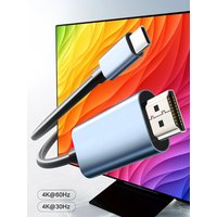 KEBIDUMEI 4K 60Hz USB C to HDMI-Compatible Cable HDTV Converter Cable for iPhone 17 TV Converter MacBook Air iPad Samsung Laptop