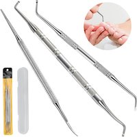 3Pcs Stainless Steel Ingrown Toenail Correction Care Tool Double-Ended Nail Files Paronychia Care Foot Cleaning Care Tool foot