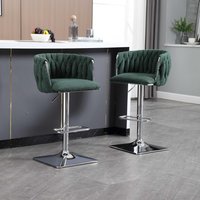 Upholstered Bar Stools Adjustable Counter Height Bar Stools with Woven Backs and Stable Silver Base for Counter Kitchen