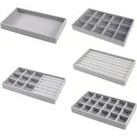 Velvet Jewelry Display Tray Exquisite Jewellery Holder Portable Ring Earrings Necklace Organizer Storage Box Organizator Trays