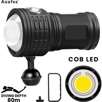 Asafee DRC01 COB LED 6000LM 80M Underwater Diving Flashlight White Red Blue 80° Light 500M Range Torch IPX8 Waterproof Lantern