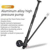 AliExpress enlee ENLEE Bicycle Front Fork Pump Mountain Bike with Meter High Pressure Pump, US and French Universal Inflatable Cylinder 300PSI
