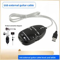 Guitar Adapter Guitar Link Cable Guitar to USB Interface Link Cable Adapter Audio Connector Recorder for PC/Computer