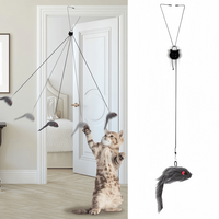 Hanging Door Clip Cat Teaser Stick Adjustable Telescopic Cat Teaser Stick Cat Toys Cat Supplies