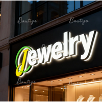Custom 3D Front Luminous Letter LED Sign Personalized Metal Backlit Business Store Office Signage Jewelry Signboard Waterproof