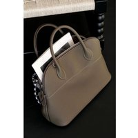Premium Semi-handmade First-layer Cowhide Bowling Bag Portable Shoulder Large Shell Bag Commuting Temperament Versatile