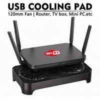 JUMPEAK Silent 5V USB Fan Cooler Cooling Pad Support Base For Mini PC Wifi Router Modem TV BOX STB Portable Mobile Hard Disk