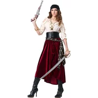 Women Pirate Captain Sailor Costume Irregular Top Role Play High Quality Party Outfit Gothic Medieval Halloween Masquerade Dress