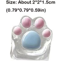1/4 Pcs Cute Translucent Cat Paw Keycap Resin Cross Axis Mechanical Keyboard Key Cap Pink Blue DIY ESC WASD Keycaps