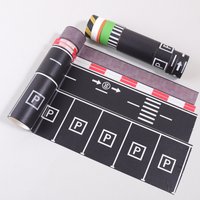 28 Rolls of Road Washi Tape, Road Sign Pattern Creative Game Tape, Comes with 9pcs Stickers, Used for Simulating Highways