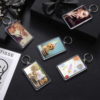 10pcs Transparent Photo Frame Keychain Tassels Snap-In Custom Insert Photo Acrylic Blank Keyring Clear Blank Picture Pendant