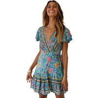 In-stock new product: summer V-neck sexy floral print dress/skirt for women