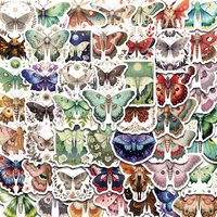 50PCS Colorful Moth With Sharp Edges Stickers Kawaii Cartoon Good Harvest Photocard Graffiti Waterproof Scrapbook Diary Sticker
