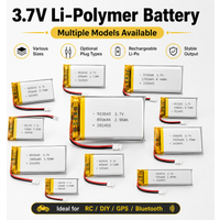 3.7V Rechargeable Batteries Multiple Sizes, High Capacity Lithium Polymer for Bluetooth Headset Smart Watch GPS Speaker Drone