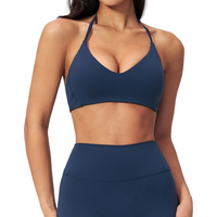 Hanging Neck Yoga Bra Women Sports Bra Breathable Shock Proof Gym Workout Fitness Push up Top Running Active Sportswear Vest Bra