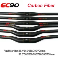 AliExpress EC90 Ultralight MTB Bicycle Carbon Handlebar 25.4/31.8mm Riser/Flat Bar 660/680/700/720/740/760mm BMX Mountain Bike Handle Bar
