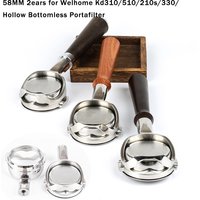 58MM 2ears for WPM Coffee Hollow Bottomless Portafilter for Welhome Kd310/510/210s/330/ Stainless Steel Espresso Handle Filter